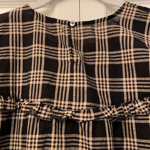 Madewell Ruffle-Yoke Top in Metallic Plaid - Picture 10 of 12